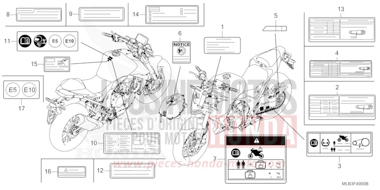 WARNETIKETT von Hornet 750 DEGITAL SILVER METALLIC (NHA30) von 2025